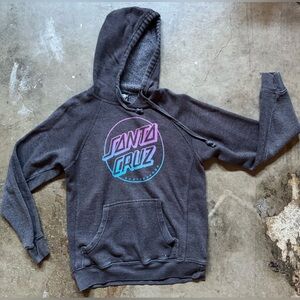 Santa Cruz Skateboards Men's Black Hoodie with Multicolor Logo